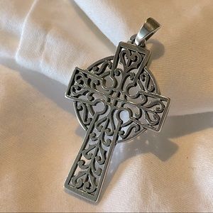 Retired James Avery Celtic Cross Charm in Sterling Silver